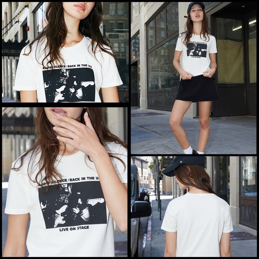 John Galt Radio Silence Live On Stage Y2K Grunge Retro Graphic White T-Shirt OS